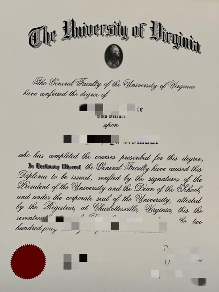 定制弗吉尼亚大学学位证书，UVA Certificate transcript