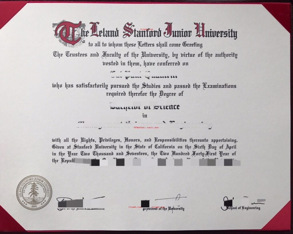 做原版斯坦福大学最新毕业证，Stanford University Certificate transcript